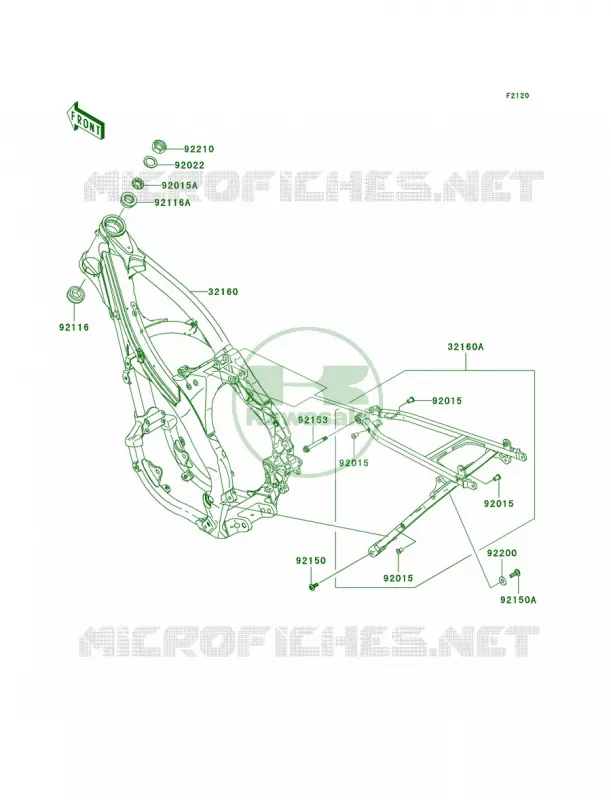 Frame Kawasaki MOTOS 250 2008 KX250F  KX250T8F
