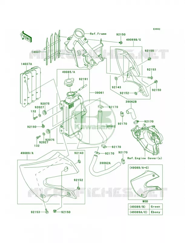 Radiator Kawasaki MOTOS 65 2010 KX65   KX65AAF