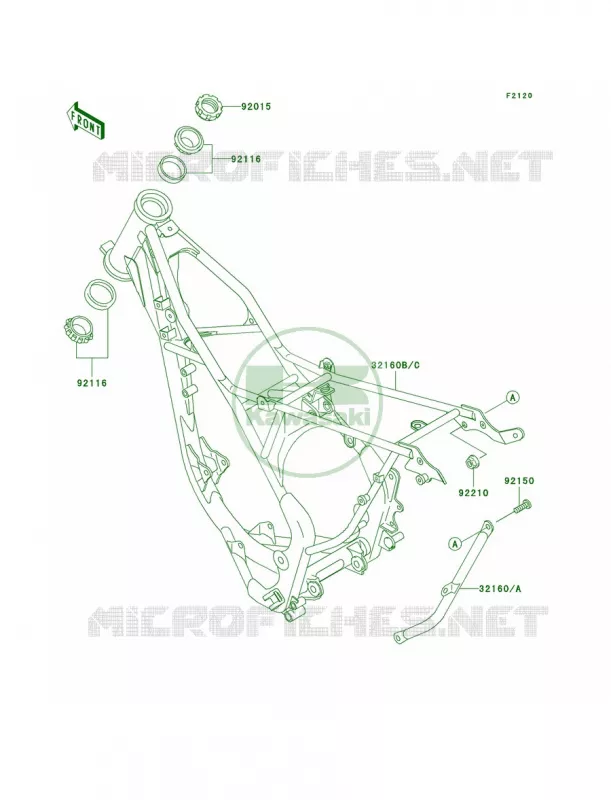 Frame Kawasaki MOTOS 85 2009 KX85 Monster Energy  KX85A9FA