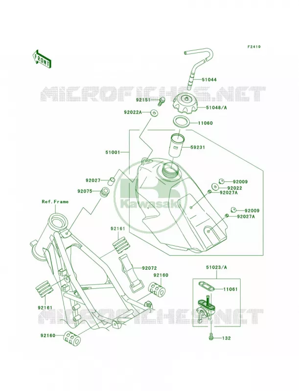 Fuel Tank Kawasaki MOTOS 85 2009 KX85 Monster Energy  KX85A9FA