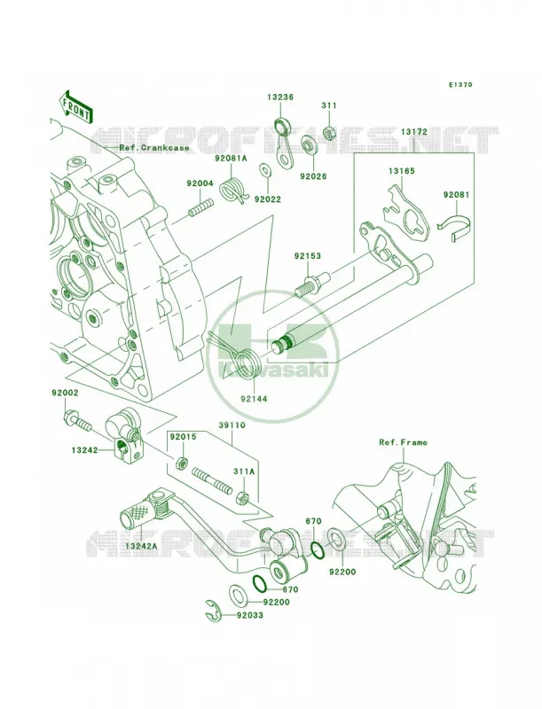 Gear Change Mechanism Kawasaki MOTOS 140 2009 KLX140L Monster Energy  KLX140B9FA