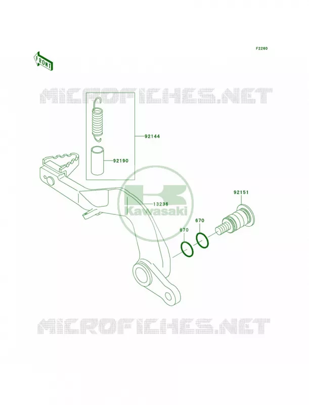 Brake Pedal Kawasaki MOTOS 100 2007 KX100  KX100D7F