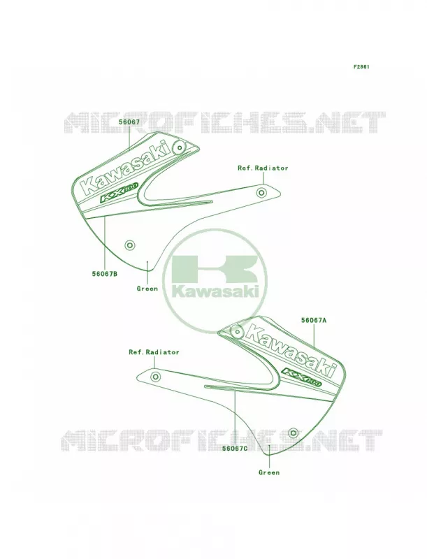 DecalsGreenD6F Kawasaki MOTOS 100 2007 KX100  KX100D7F