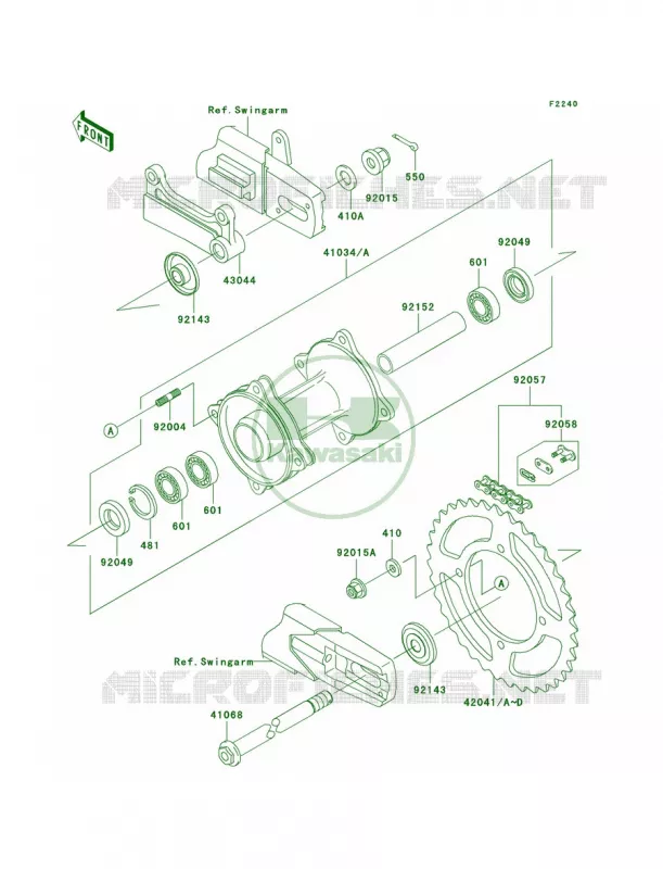 Rear Hub Kawasaki MOTOS 100 2007 KX100  KX100D7F