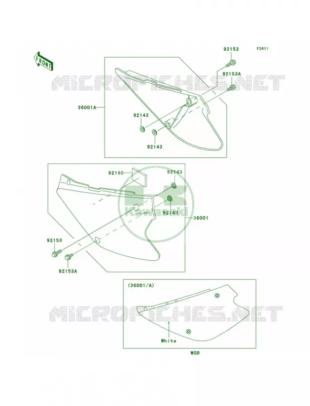 Side Covers Kawasaki MOTOS 100 2007 KX100  KX100D7F