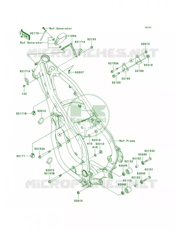 Frame Fittings Kawasaki MOTOS 250 2007 KX250  KX250R7F