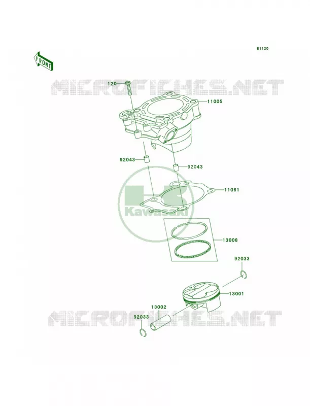 CylinderPistons Kawasaki MOTOS 250 2007 KX250F  KX250T7F