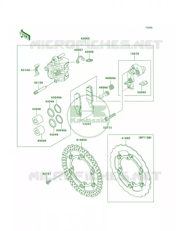 Front Brake Kawasaki MOTOS 250 2007 KX250F  KX250T7F