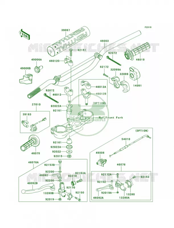 Handlebar Kawasaki MOTOS 250 2007 KX250F  KX250T7F