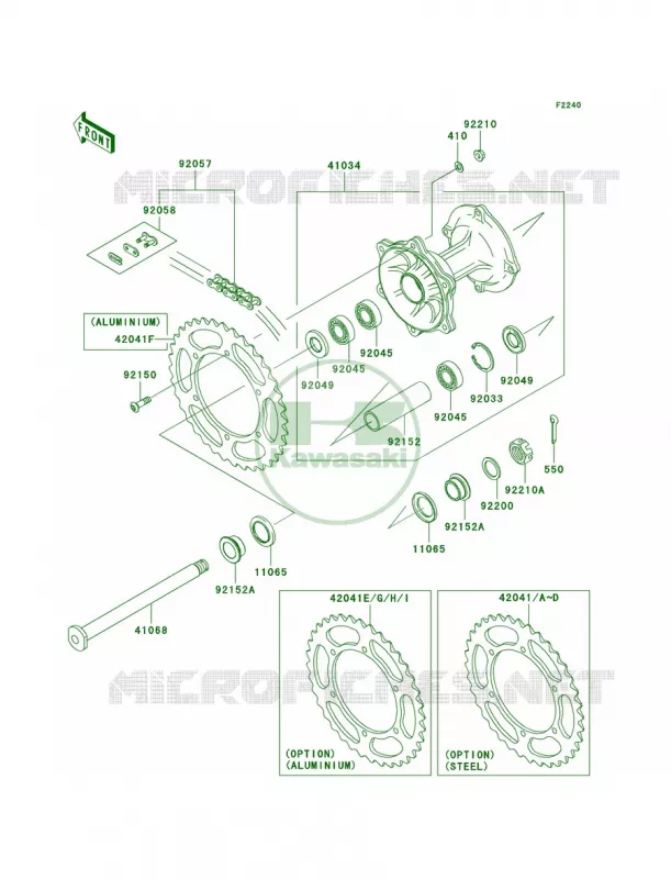 Rear Hub Kawasaki MOTOS 250 2007 KX250F  KX250T7F