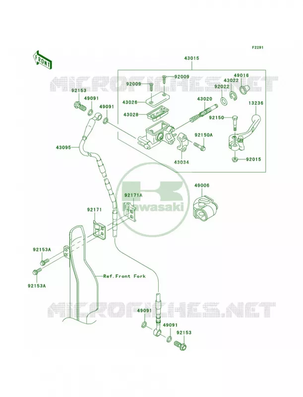 Front Master Cylinder Kawasaki MOTOS 450 2007 KX450F  KX450D7F