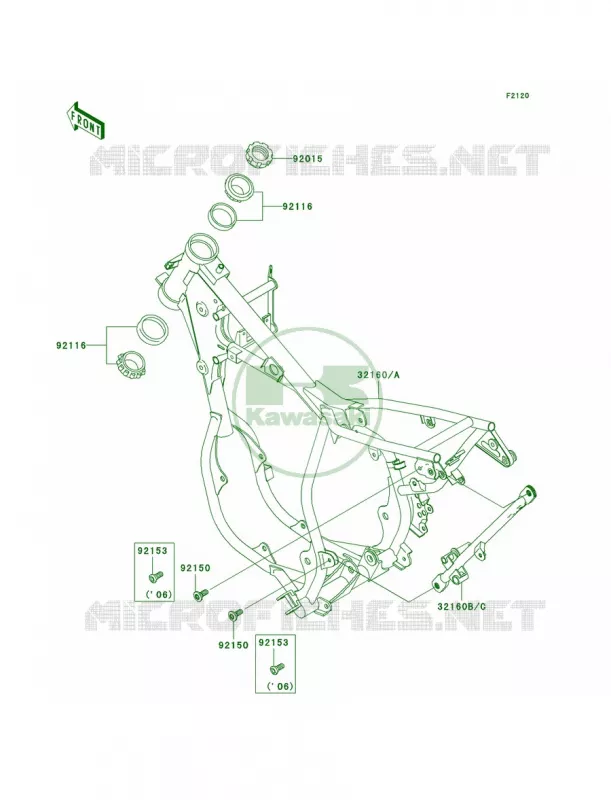 Frame Kawasaki MOTOS 65 2007 KX65  KX65A7F