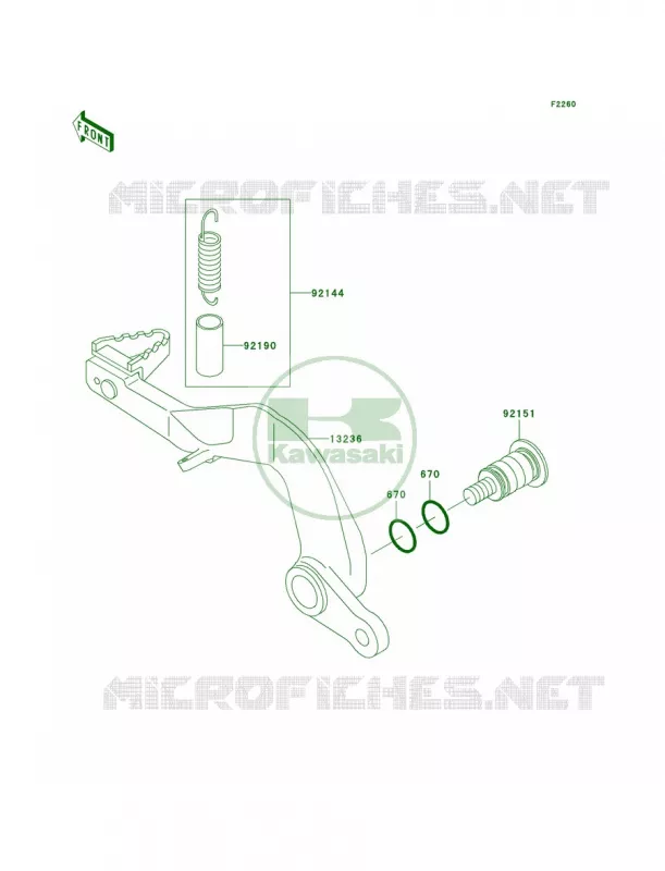 Brake Pedal Kawasaki MOTOS 85 2007 KX85  KX85A7F