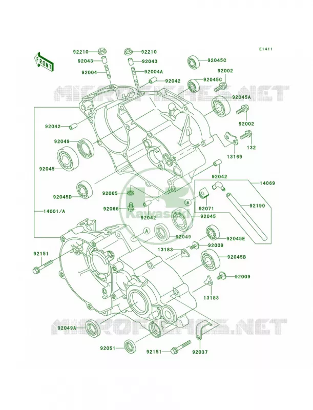 Crankcase Kawasaki MOTOS 85 2007 KX85  KX85A7F