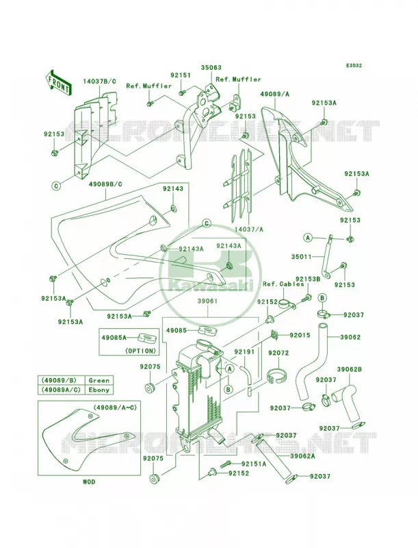 Radiator Kawasaki MOTOS 100 2006 KX100  KX100D6F