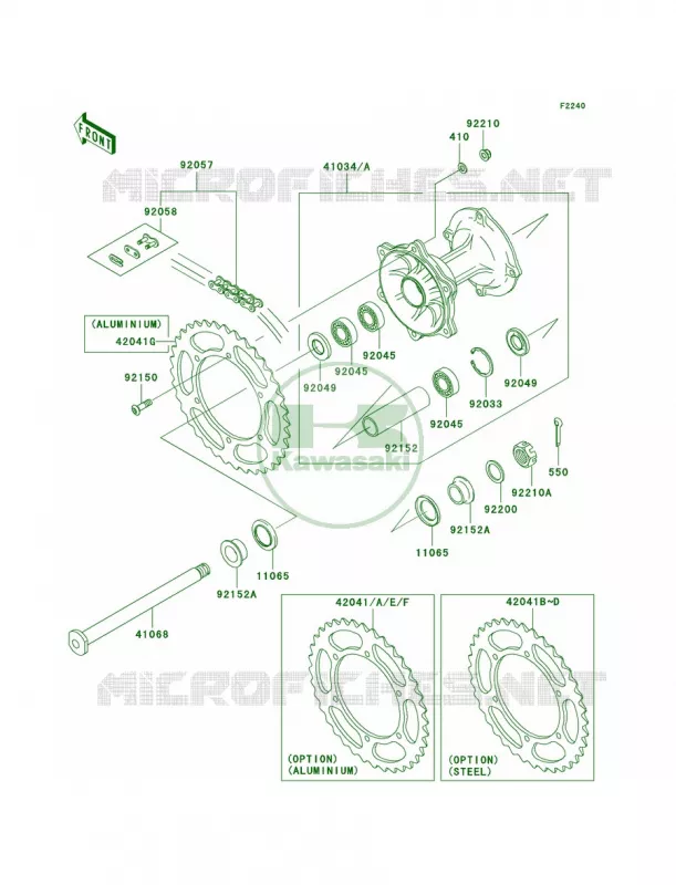 Rear Hub Kawasaki MOTOS 250 2006 KX250  KX250R6F