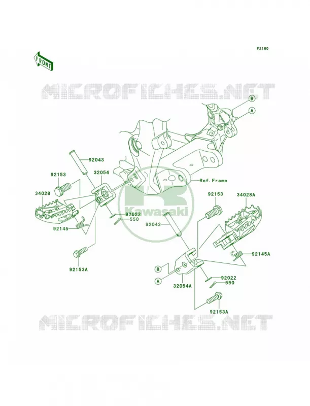 Footrests Kawasaki MOTOS 250 2006 KX250F  KX250T6F