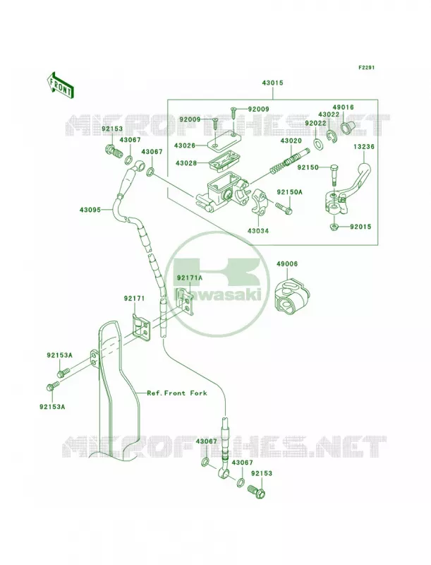 Front Master Cylinder Kawasaki MOTOS 250 2006 KX250F  KX250T6F