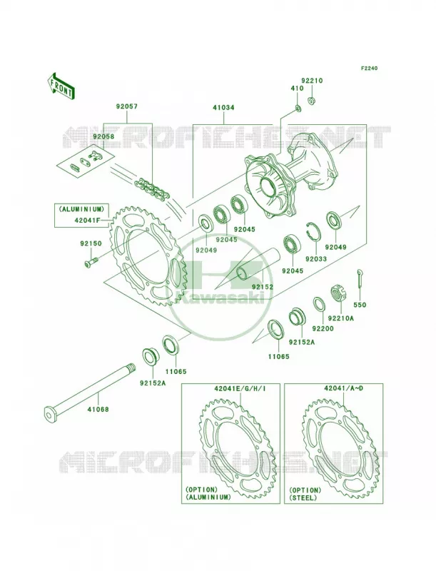 Rear Hub Kawasaki MOTOS 250 2006 KX250F  KX250T6F