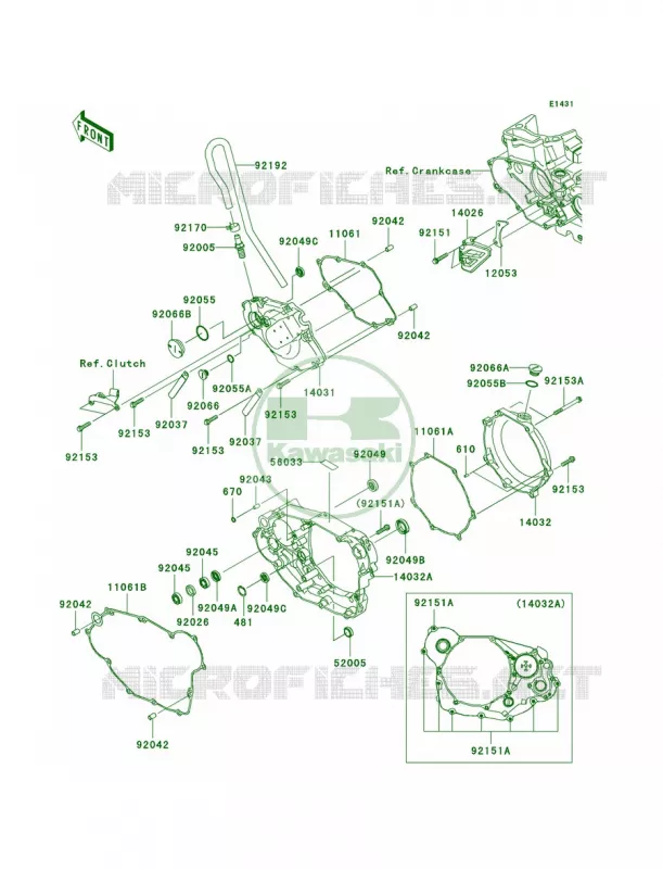 Engine Covers Kawasaki MOTOS 450 2006 KX450F  KX450D6F