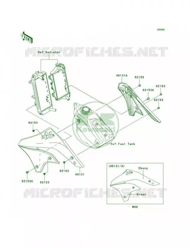 Engine Shrouds Kawasaki MOTOS 450 2006 KX450F  KX450D6F