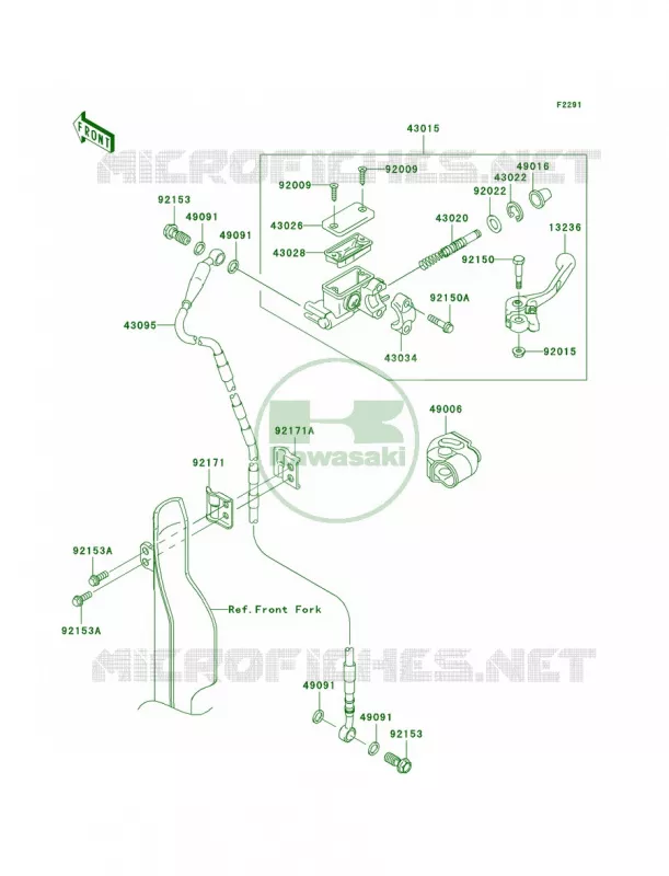 Front Master Cylinder Kawasaki MOTOS 450 2006 KX450F  KX450D6F