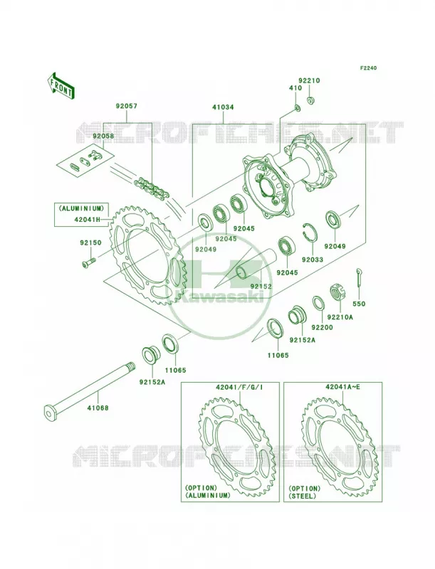 Rear Hub Kawasaki MOTOS 450 2006 KX450F  KX450D6F