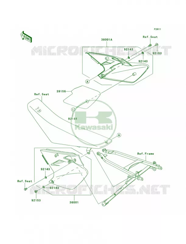 Side Covers Kawasaki MOTOS 450 2006 KX450F  KX450D6F