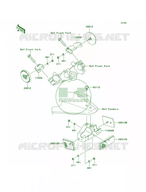 ReflectorsCN Kawasaki MOTOS 110 2014 KLX110L  KLX110DEF