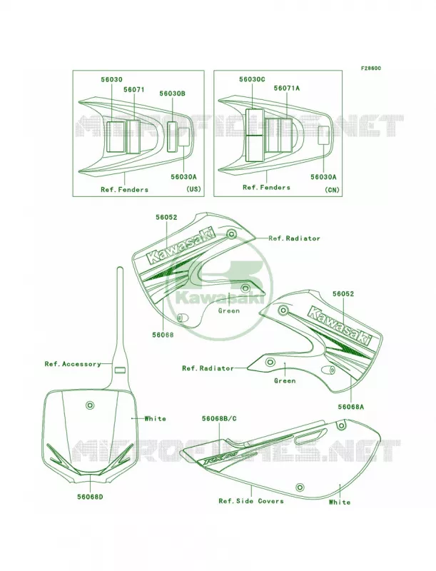 LabelsGreenA9F Kawasaki MOTOS 65 2006 KX65  KX65A6F