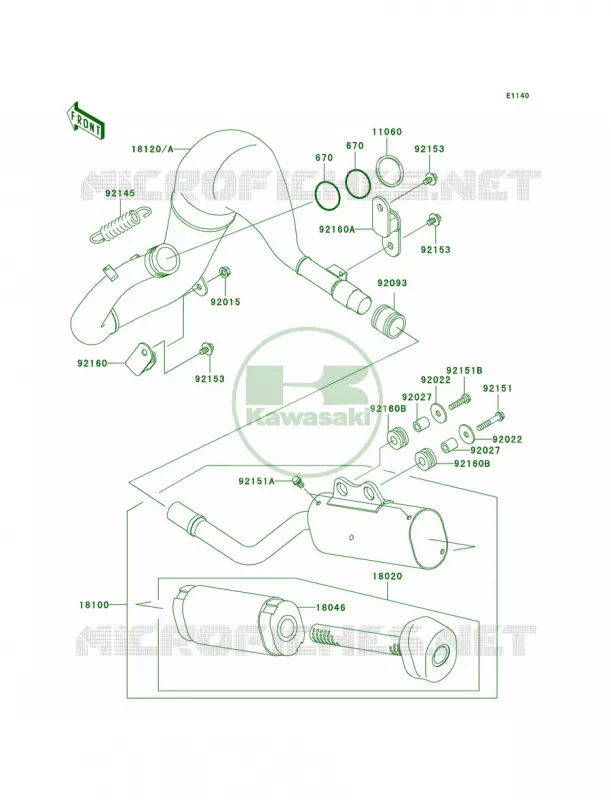 Mufflers Kawasaki MOTOS 65 2006 KX65  KX65A6F