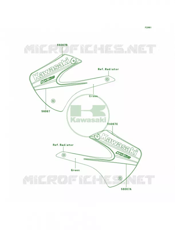 DecalsGreenA6F Kawasaki MOTOS 85 2006 KX85  KX85A6F