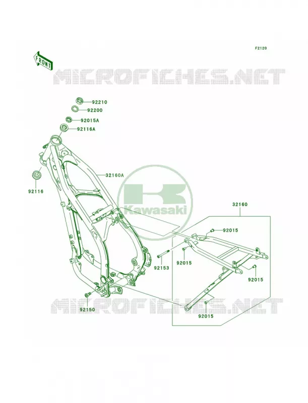Frame Kawasaki MOTOS 250 2005 KX250F  KX250-N2