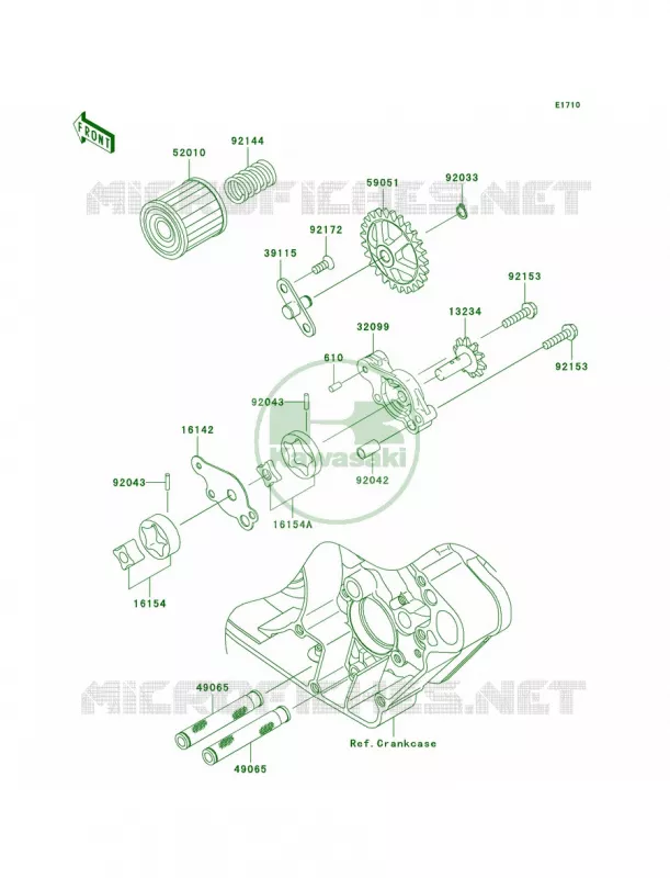 Oil Pump Kawasaki MOTOS 250 2005 KX250F  KX250-N2