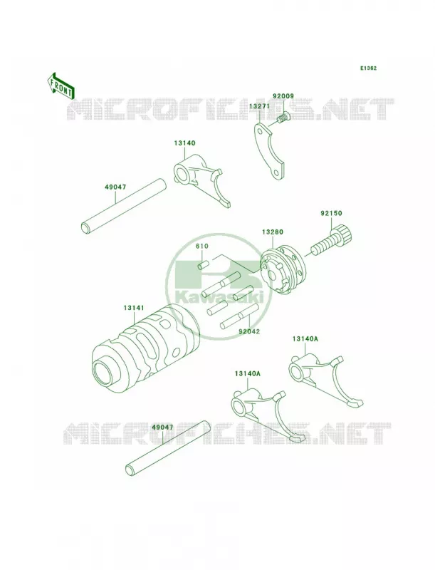 Gear Change DrumShift Forks Kawasaki MOTOS 65 2005 KX65  KX65-A6