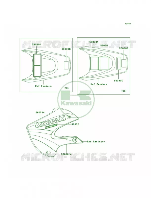 Labels Kawasaki MOTOS 65 2005 KX65  KX65-A6