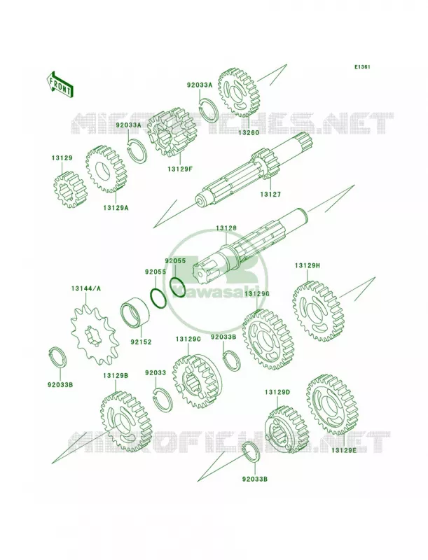 Transmission Kawasaki MOTOS 65 2005 KX65  KX65-A6