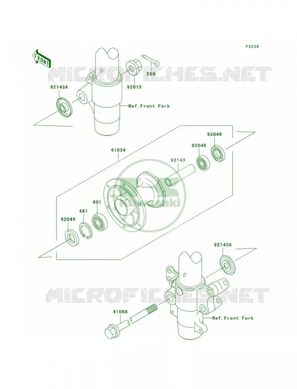 Front Hub Kawasaki MOTOS 85 2005 KX85  KX85-A5