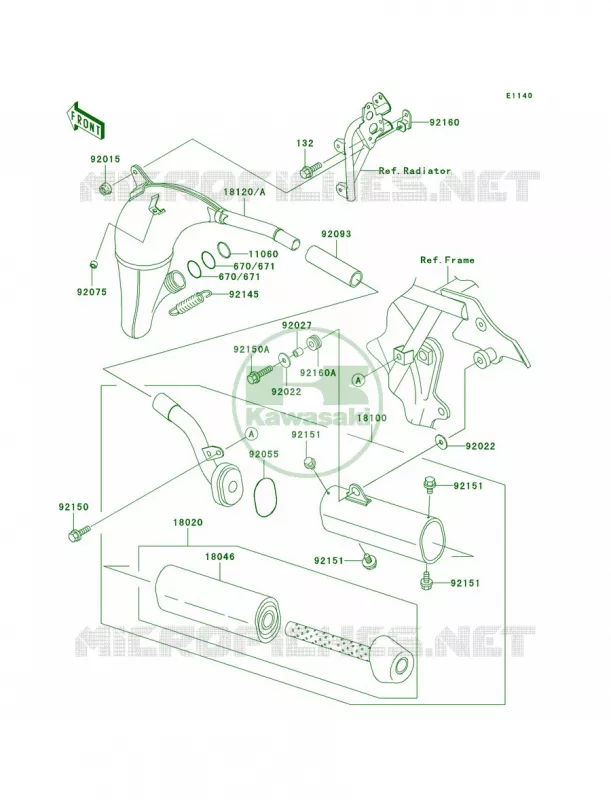 Mufflers Kawasaki MOTOS 85 2005 KX85  KX85-A5