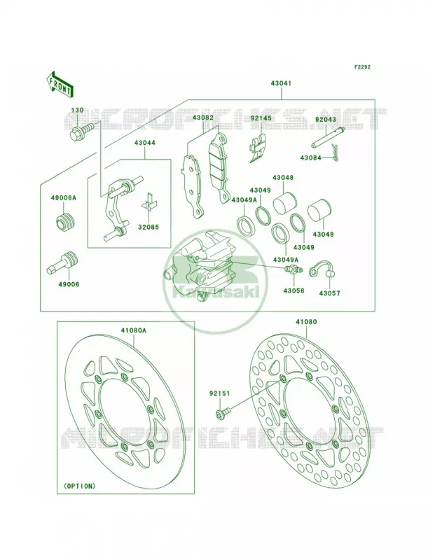 Front BrakeD1-D3 Kawasaki MOTOS 100 2004 KX100  KX100-D4