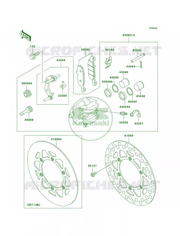 Front BrakeD4D5 Kawasaki MOTOS 100 2004 KX100  KX100-D4
