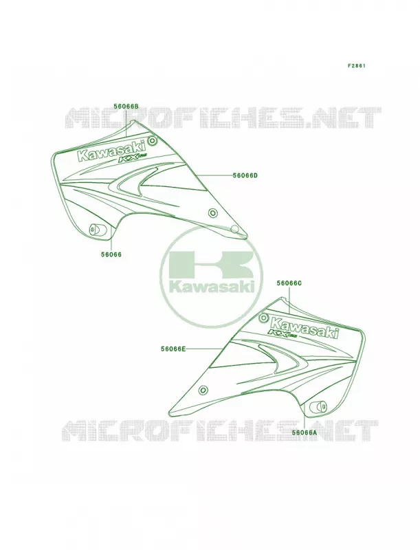 Decals Kawasaki MOTOS 125 2004 KX125  KX125-M2
