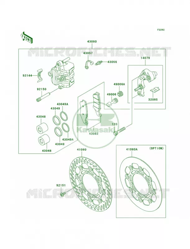 Front Brake Kawasaki MOTOS 125 2004 KX125  KX125-M2