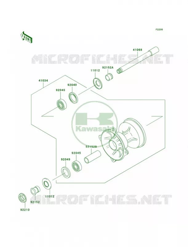 Front Hub Kawasaki MOTOS 125 2004 KX125  KX125-M2