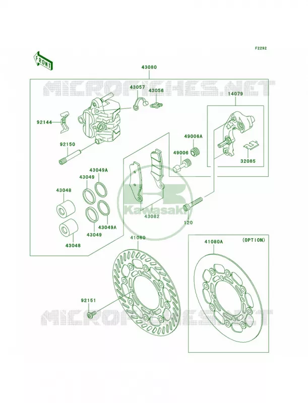 Front Brake Kawasaki MOTOS 250 2004 KX250  KX250-M2