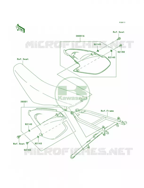 Side Covers Kawasaki MOTOS 250 2004 KX250  KX250-M2