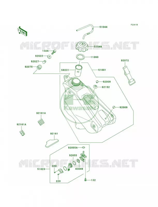 Fuel Tank Kawasaki MOTOS 250 2004 KX250F  KX250-N1