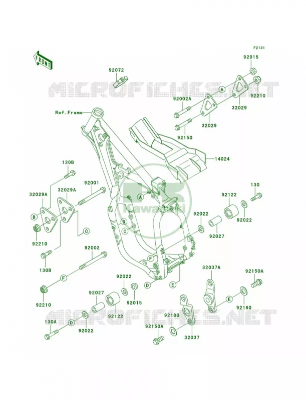 Frame Fittings Kawasaki MOTOS 500 2004 KX500  KX500-E16