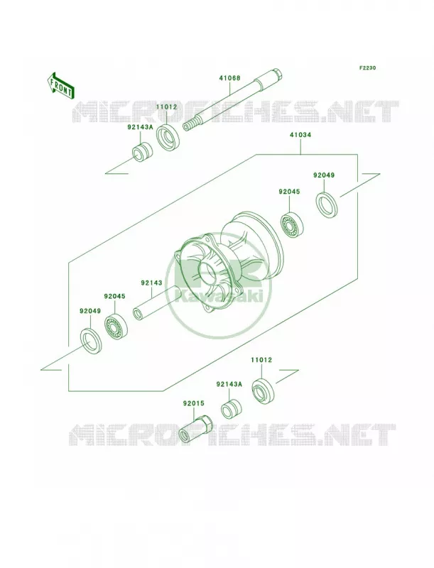 Front Hub Kawasaki MOTOS 500 2004 KX500  KX500-E16