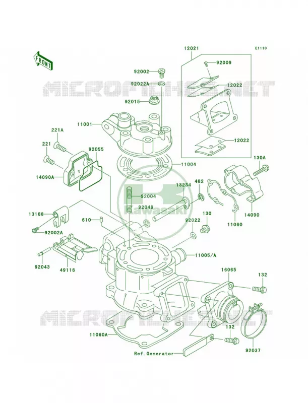 Cylinder HeadCylinder Kawasaki MOTOS 85 2004 KX85  KX85-A4
